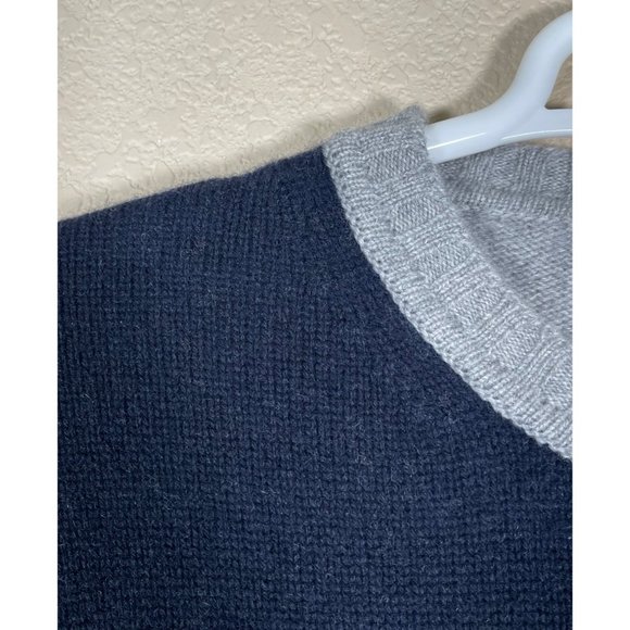 HATHAWAY PLATINUM Crewneck Argyle Sweater 100% Cashmere Made in Italy - Picture 2 of 8